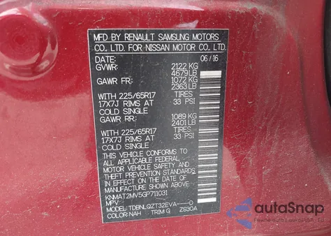 2016 Nissan Rogue Sv from USA, damaged, VIN KNMAT2MV5GP711031